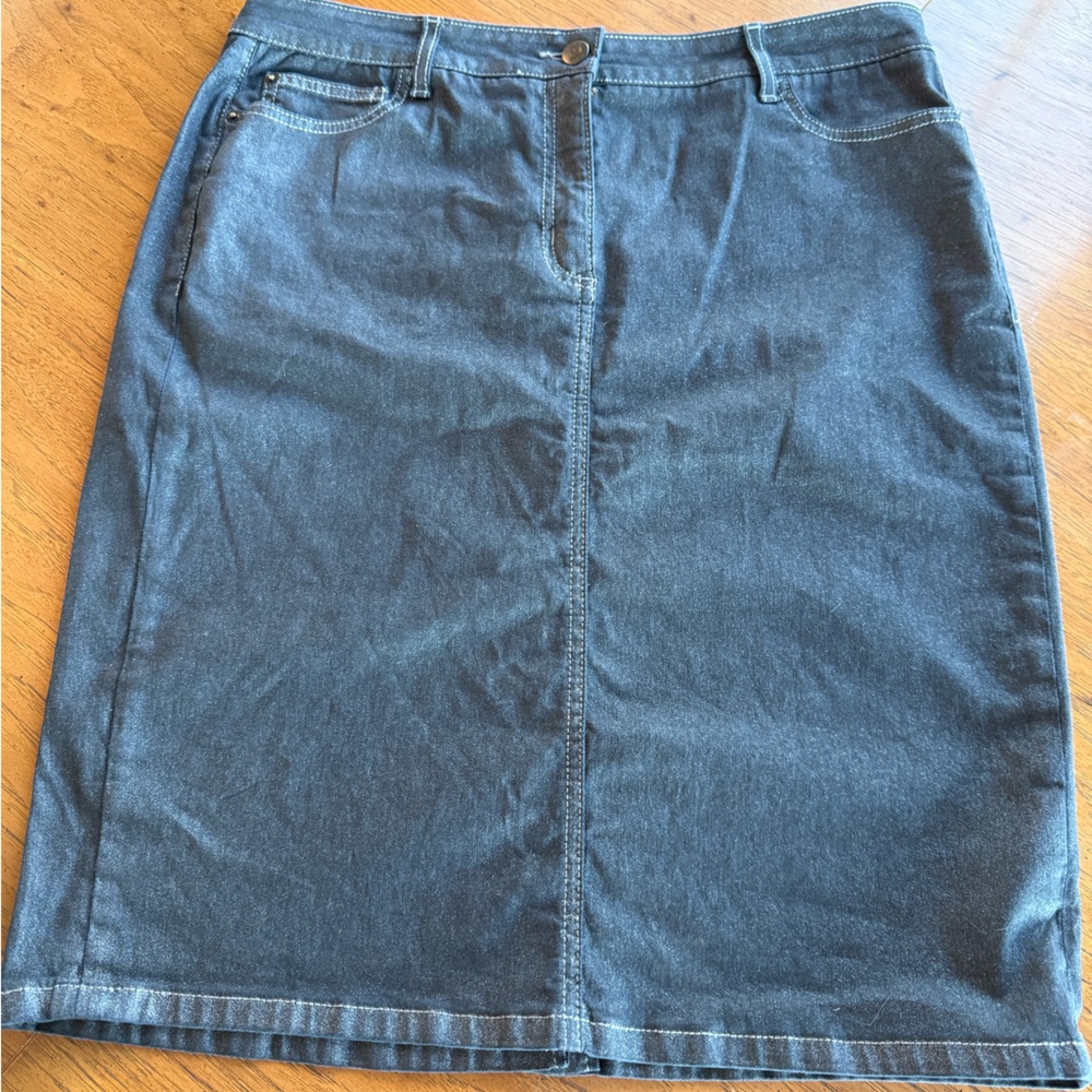 Boden Black Denim Sparkle Skirt